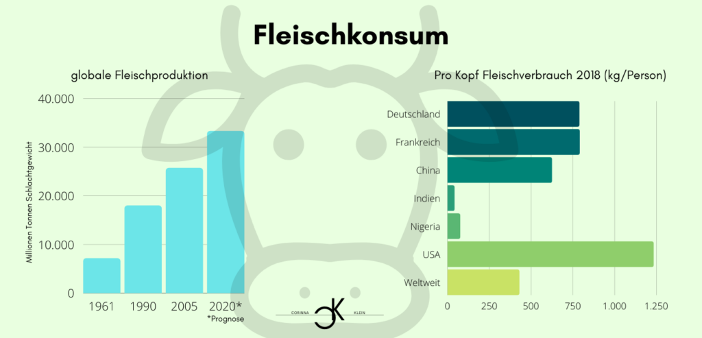 Fleischkonsum clean meat Umweltschutz Naturschutz Natur Vegetarier Veganismus Fleischverbrauch Fleischproduktion Fleisch Schlachtung Rind Schwein Geflügel Fisch Schlachtgewicht Weltbevölkerung